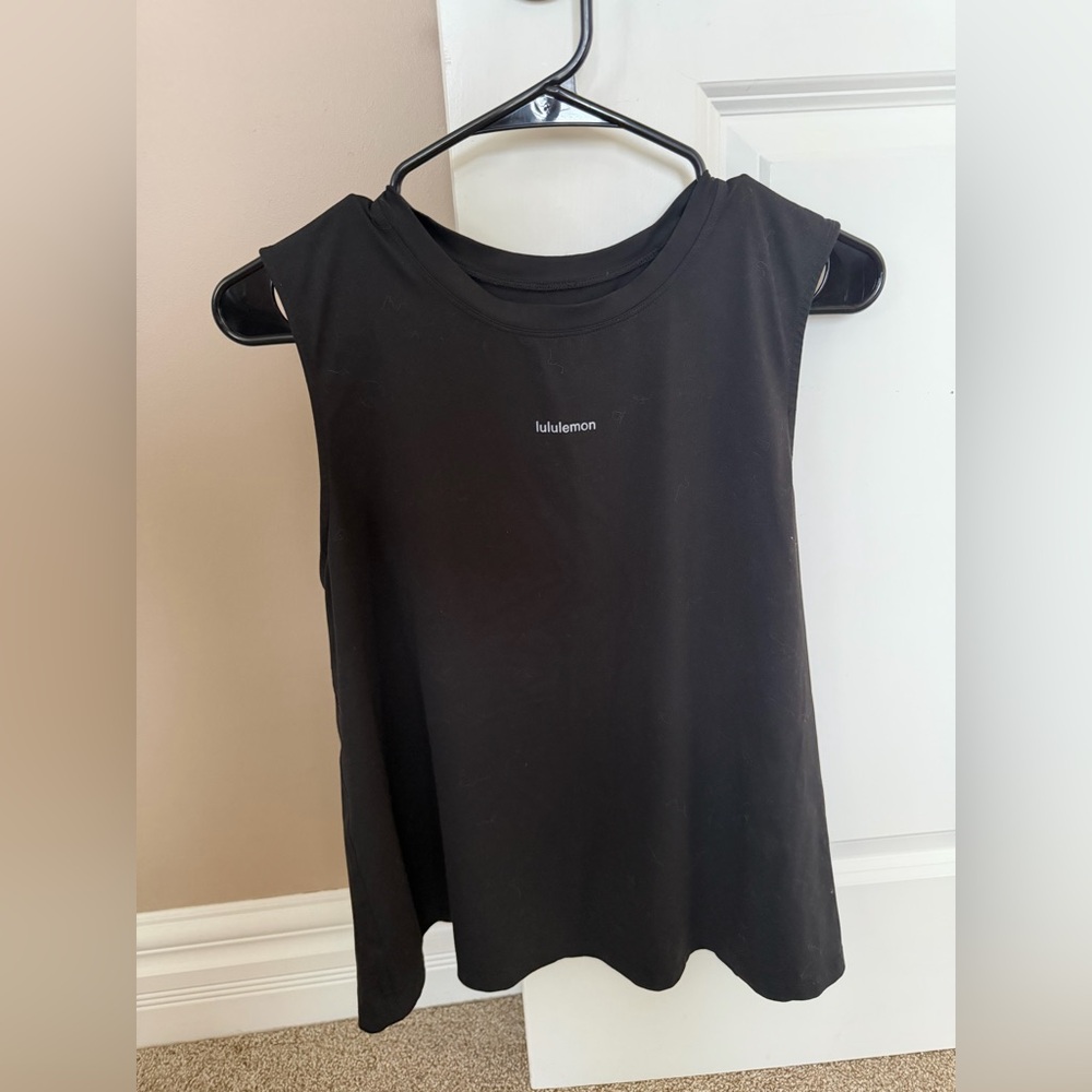 Lululemon Black Tank Workout Top with Draped Back.